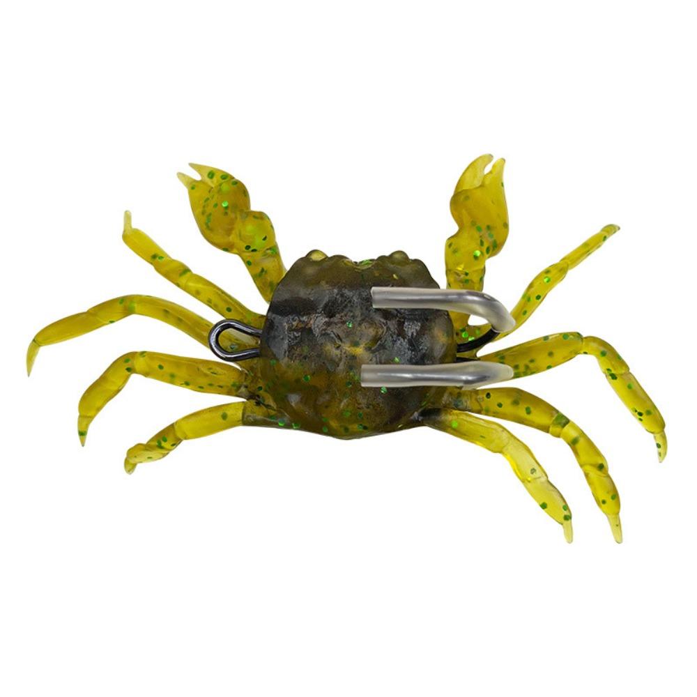 

2шт коричневые зеленые оранжевые рыболовные приманки силиконовые приманки для морской рыбалки имитация резиновой краба зелёный