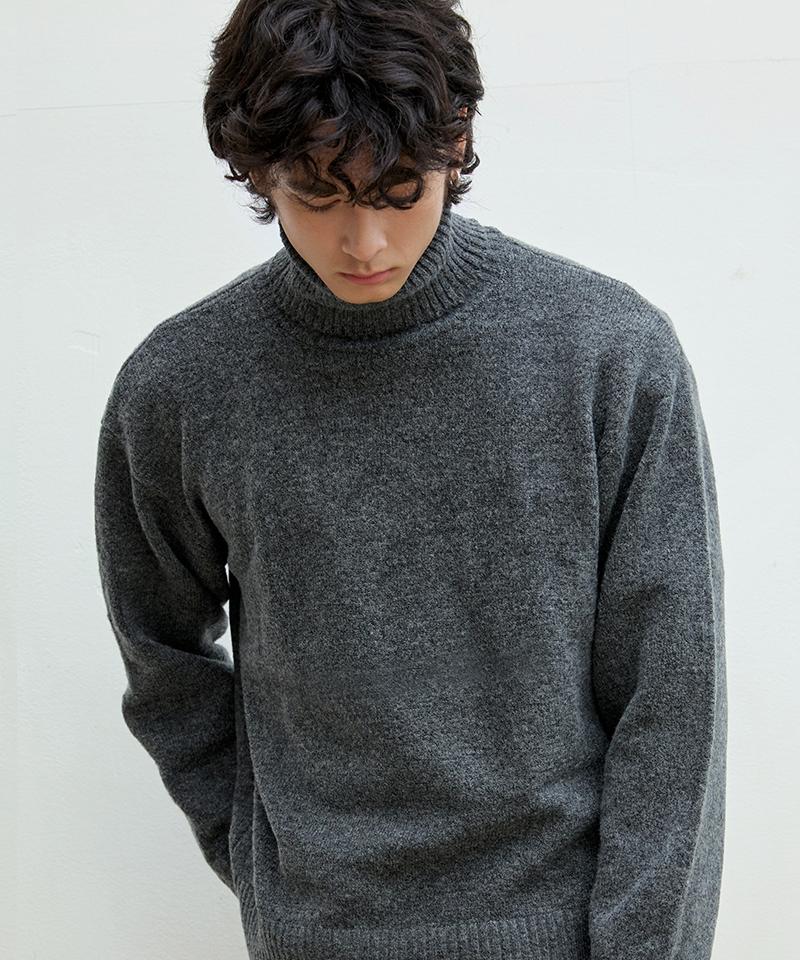 Nod You Soft Cashmere-Like Turtleneck Long Sleeve Knit Sweater [Gray] M