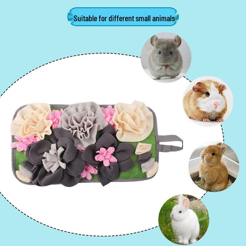 Rectangular Garden-Style Foraging and Slow Feeding Mat for Rabbits, Hamsters, and Birds.