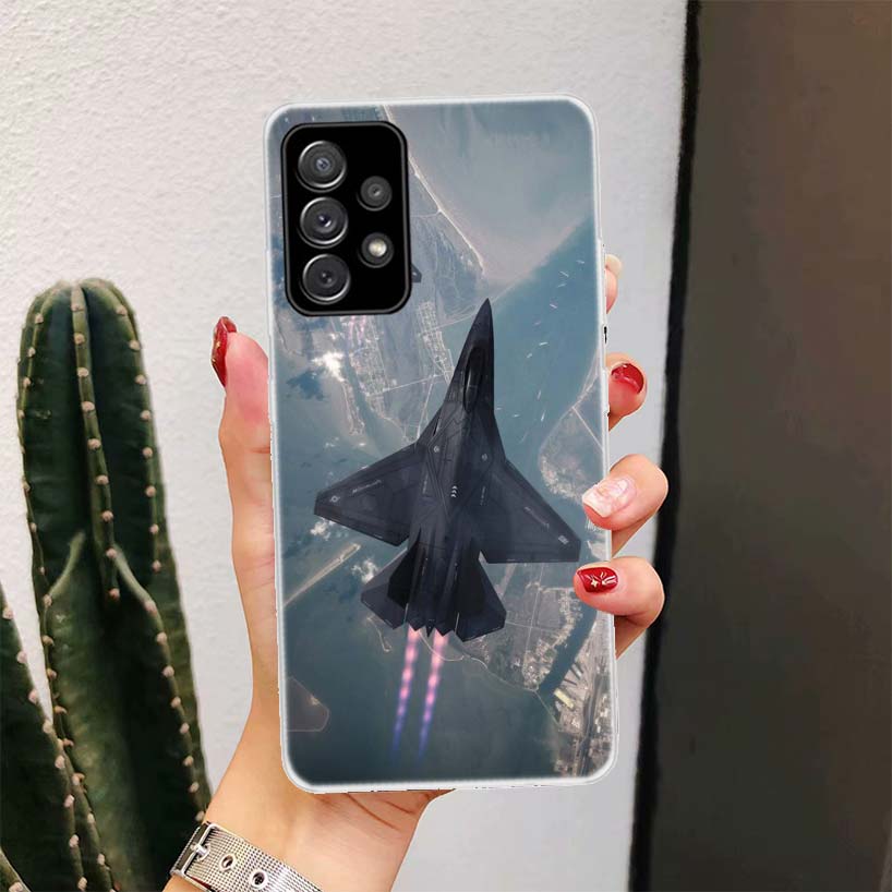 Military Aircraft Warship Fighter For Samsung Galaxy A52S A42 A32 A22 A12 A02S A51 A50S Phone Case A41 A31 A21S A30S A20S A20E A