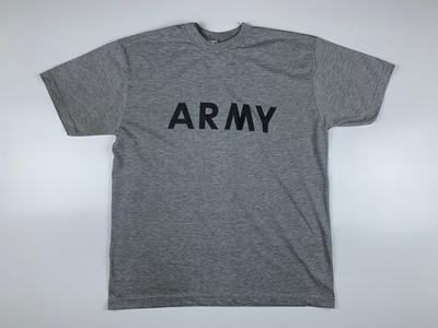 Herren Armeefarben Reflektierendes Logo Fitness-Uniform Vintage T-Shirt Größe L