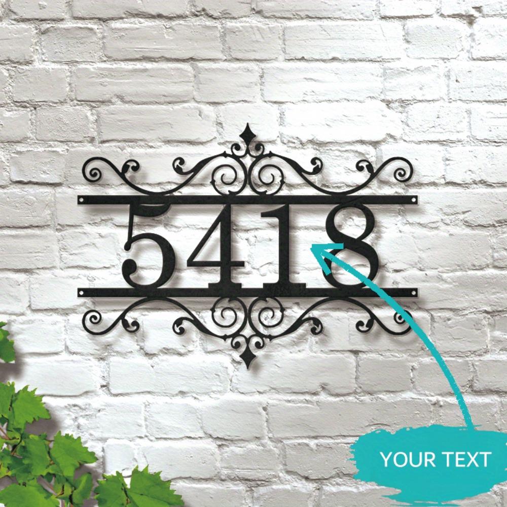 Metal Address Sign House Number Plate Handmade Elegant Home Decor Housewarming Gift