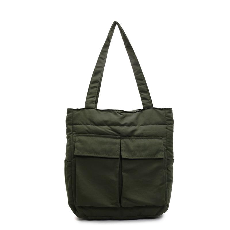 

New simple handbag Korean version casual versatile shoulder bag large-capacity high school student make-up bag one size fits all зелёный