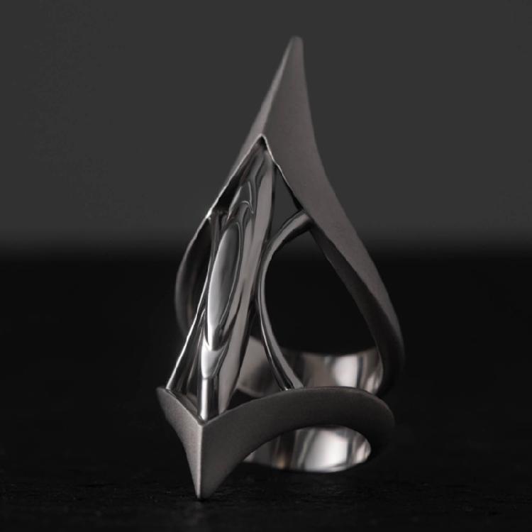 Silber Gold Stachelige Reißzähne Punk Ring Verstellbar Metall Offener Ring Hochwertiger Ring