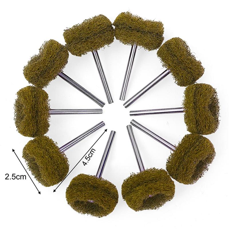 50/10pcs Mini Drill Abrasive Brush Nylon Buffing Polishing Wheel Sanding Head Scouring Pad Electric Grinder Brushes Rotary Tools