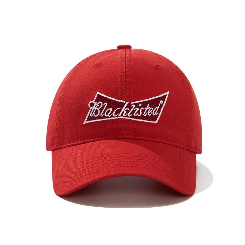 

Embroidery letters red baseball cap female deepened wide brim big head circumference soft top pure cotton street cap male tide Adjustable красный