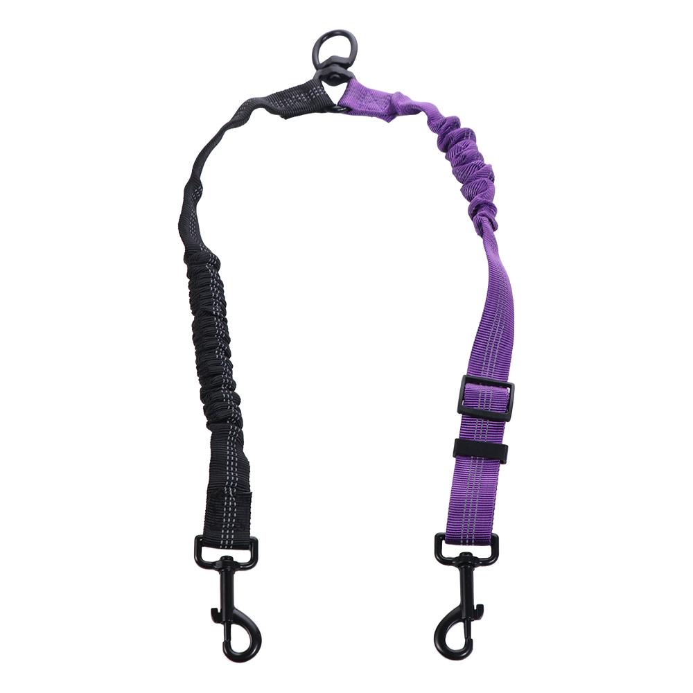2 in 1 Double Dog Leash Reflective Adjustable Strap Two Dog Lead 360° Swivel Shock Absorbing Two Dog Traction Leash Pet Puppy