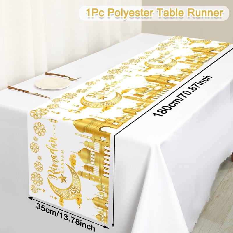 Ramadan Decor Table Runner EID Mubarak Decoration 2026 For Home Tablecloth Ramadan Kareem Islamic Muslim Party Eid Al Adha Gifts