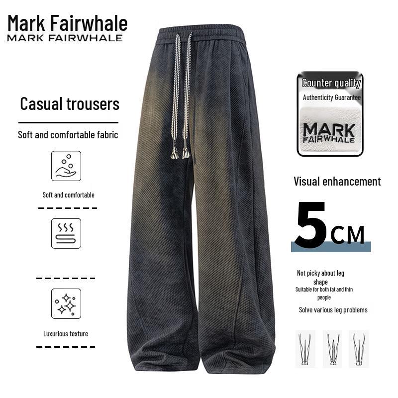 Mark Fairwhale Men s Summer Jacquard Straight-Leg Casual Pants L