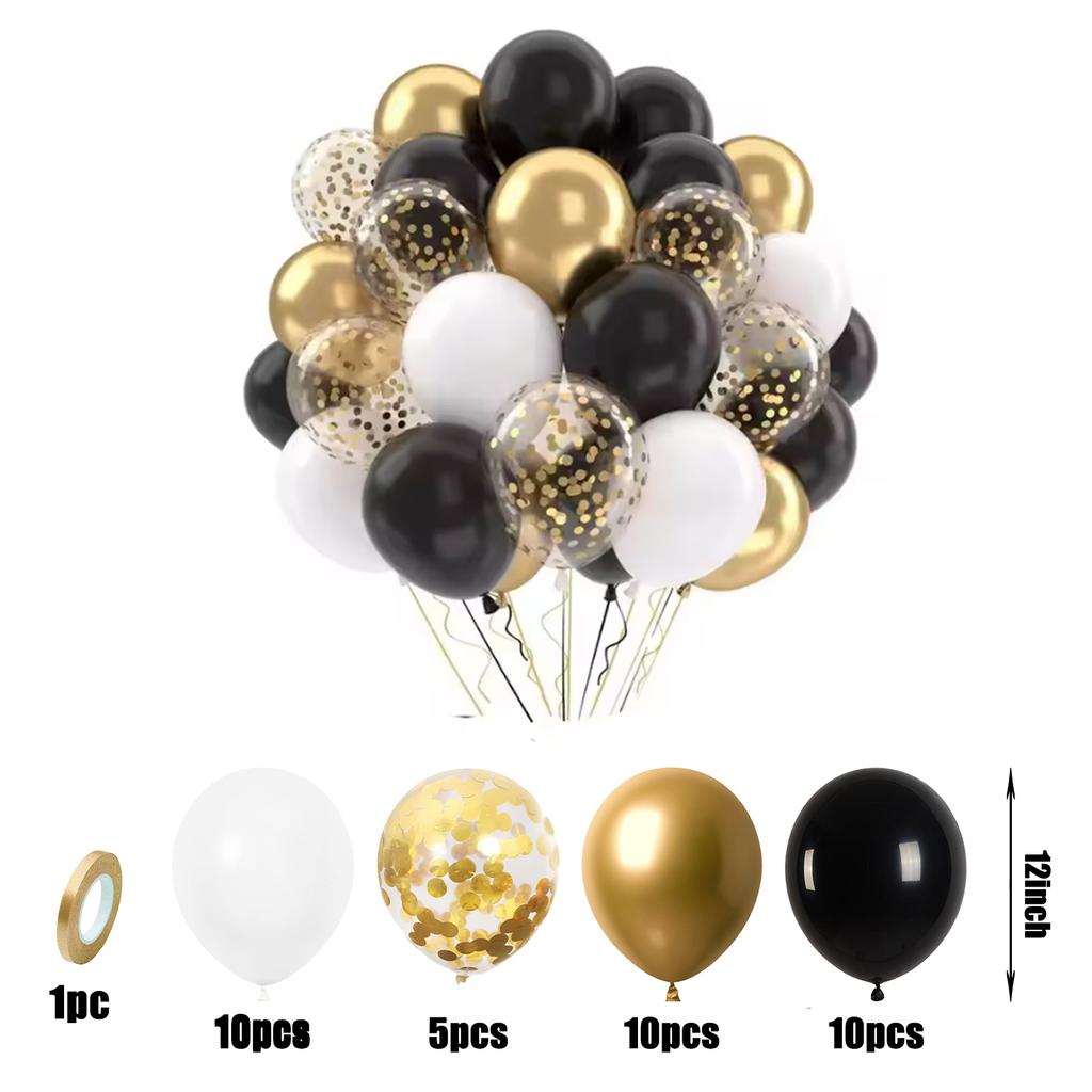35pcs 12 inch metal balloons matte latex balloons gold confetti balloons birthday wedding party decoration