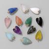 2pcs 13X20MM Heart Shape Natural Stone Pendant Charm for Handmade DIY Necklace Making Jewelry Necklace Accessories Wholesale