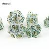 7 Pcs Silver Green Squid Metal Dice Hollow Metal Polyhedral Dice Set Suitable for Role-Playing RPG  Board Game Card Game