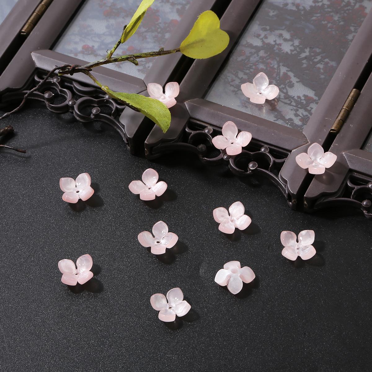 

10 шт. акриловая имитация ракушки лепестки гортензии цветок подвеска бусины-шармы для изготовления ювелирных изделий розовый