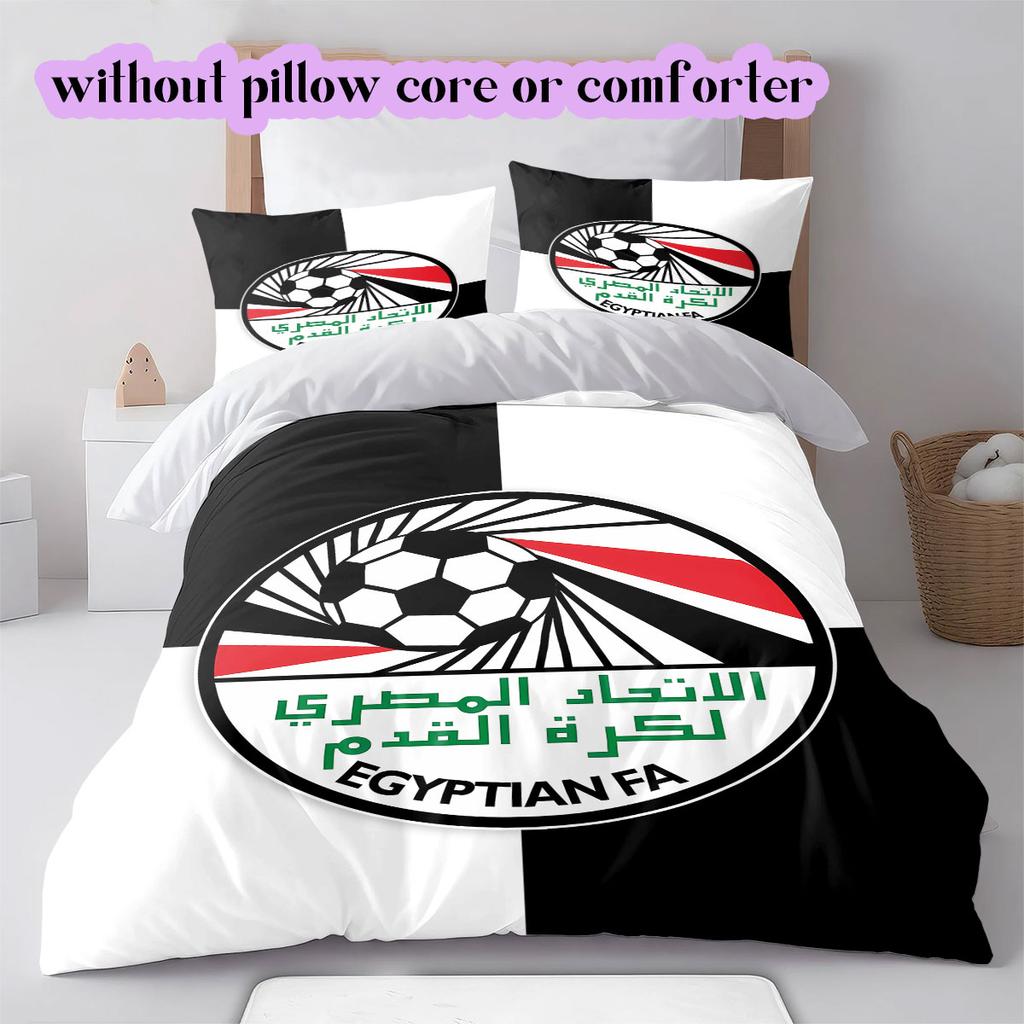 Egyptian Football Association Pattern Bedding,Quilt Set Quilt Cover Pillowcase Home Birthday Gift (1*duvet cover+2*pillowcase,without core)