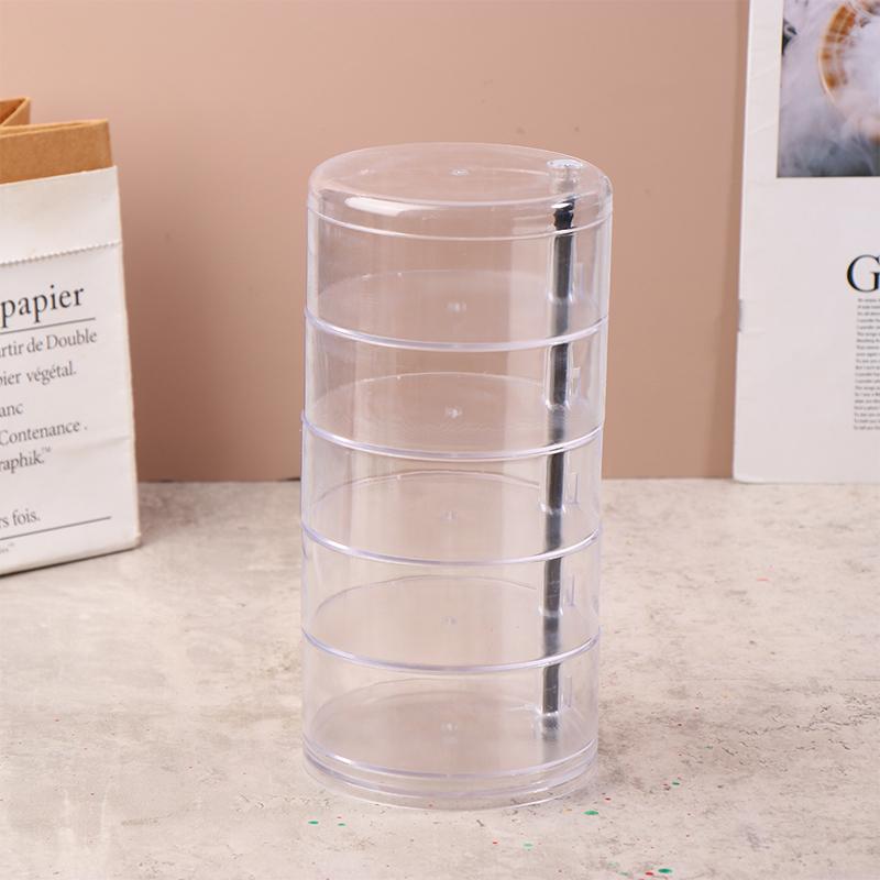 Transparent Storage Box Dust Proof And Waterproof Large Capacity Rotatable Jewelry Hairpin Jewelry Cosmetics Storage Box