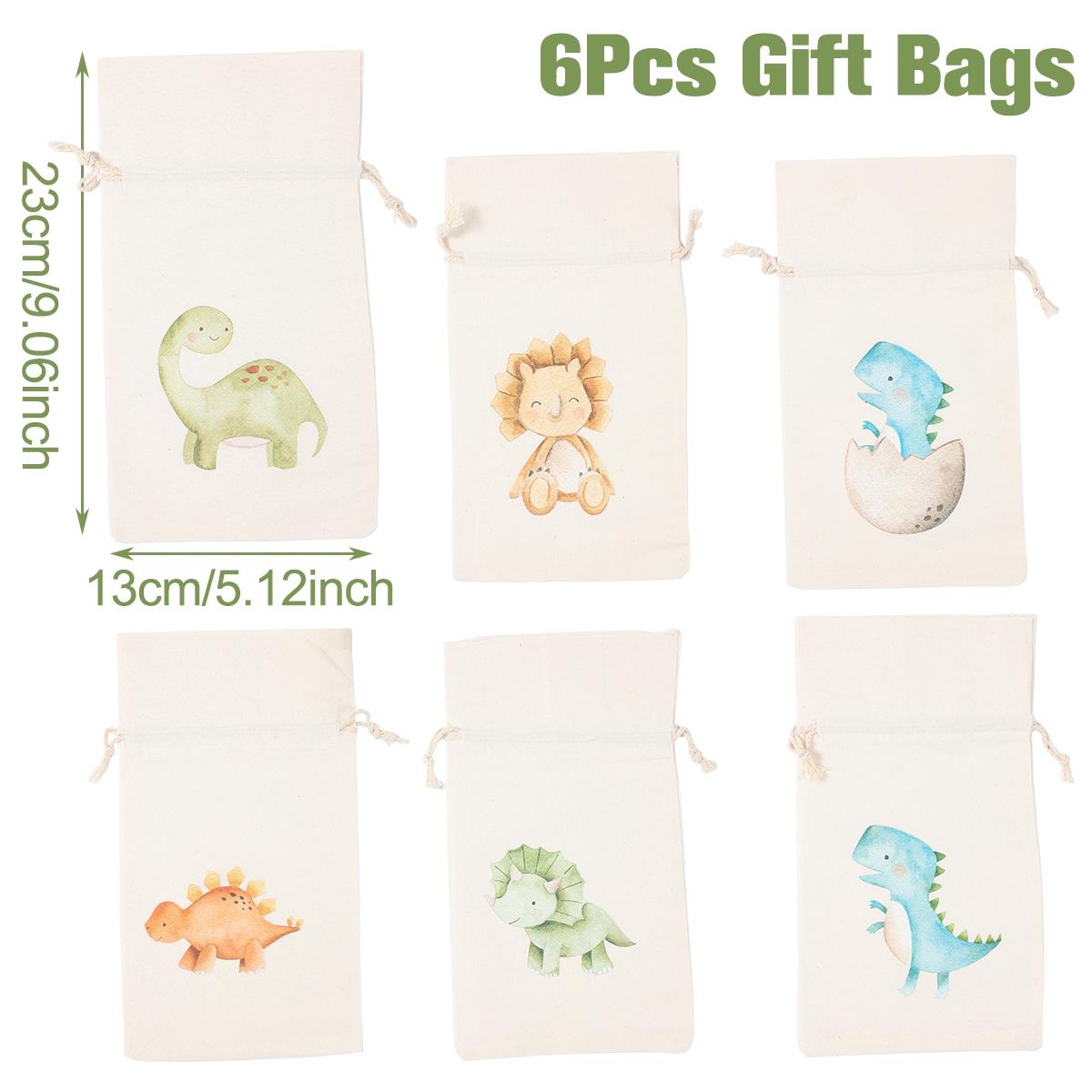 

Большая хлопковая сумка «Рычащий динозавр» Декор для вечеринки в честь 1-го дня рождения Детские сувениры Подарочный пакет Джунгли Сафари Baby Shower для мальчиков