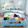 New 3D Print Cartoon L-Les B-Barbapapa Bedding Set Double Twin King Duvet Cover Comforter Pillowcase Boys Girls Adults Bedroom