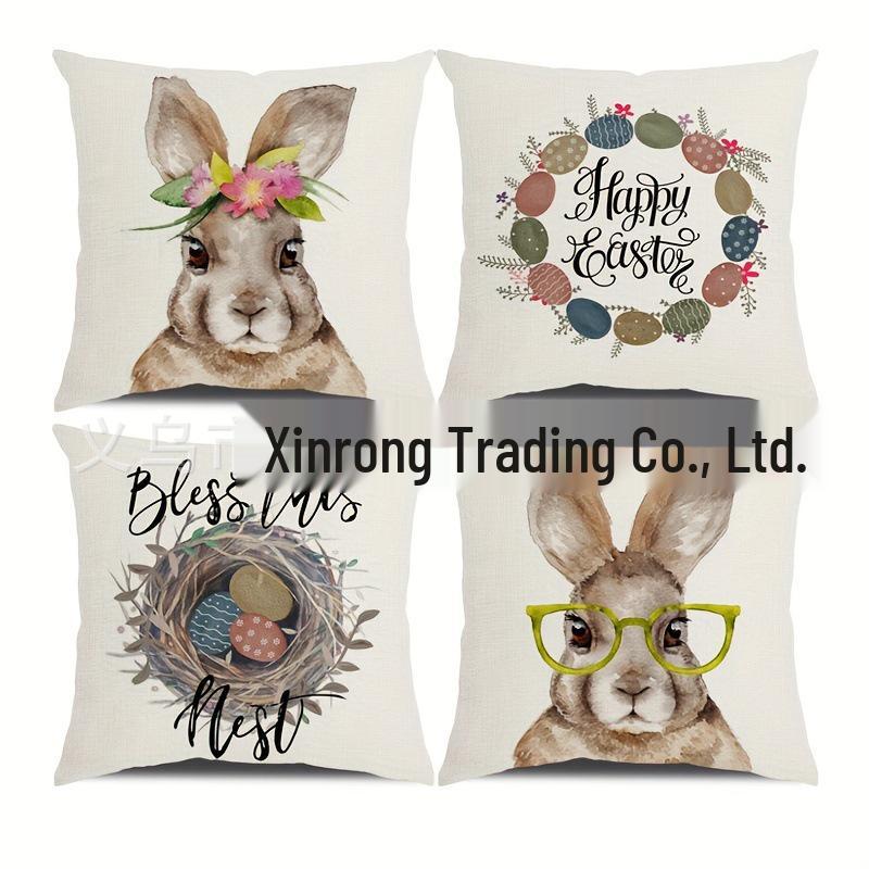 Popular Easter Cartoon Rabbit Sofa Cushion Cover for Home Decoration