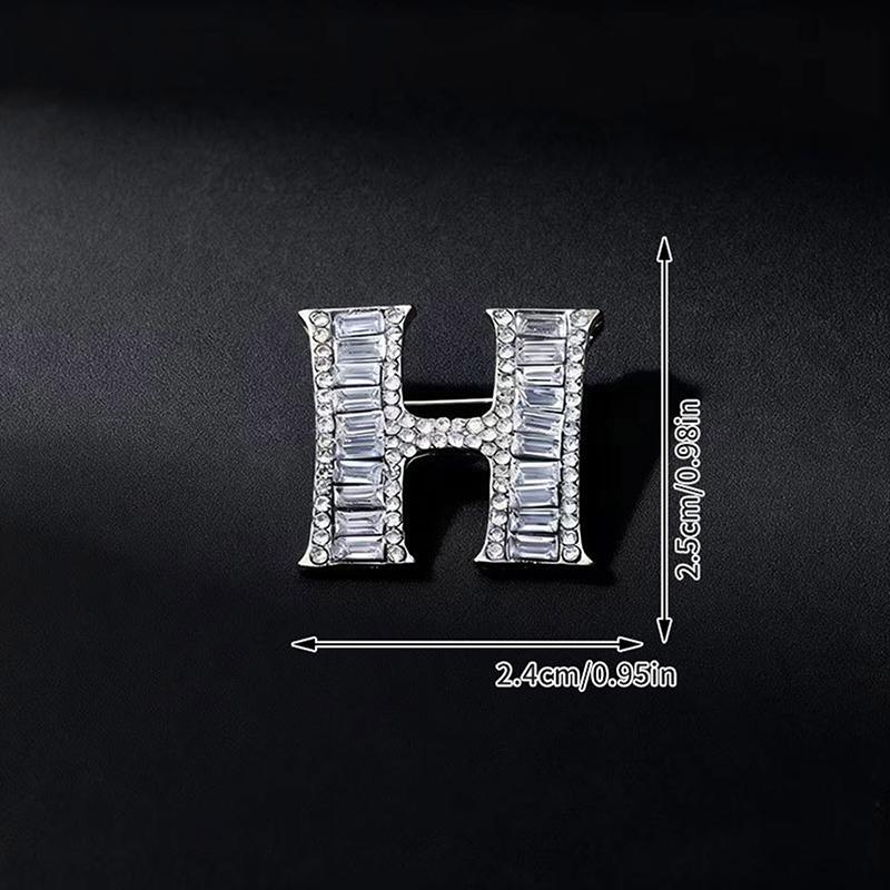 Metal Crystal Brooch Pin 26 English Letter Pins And Brooches Suit Shirt Badge Fashion Jewelry For Men And Women Accessories