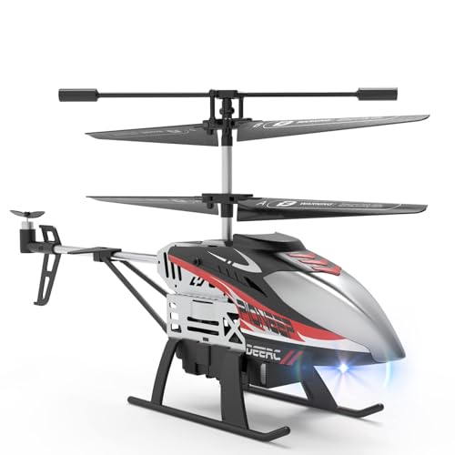 DEERC RC Helicopter Airplane Toy for Indoor Use, Ideal for Kids and Beginners, Includes Storage Case, 2 Shells, 2 Batteries, 24-Minute Flight Time, Al