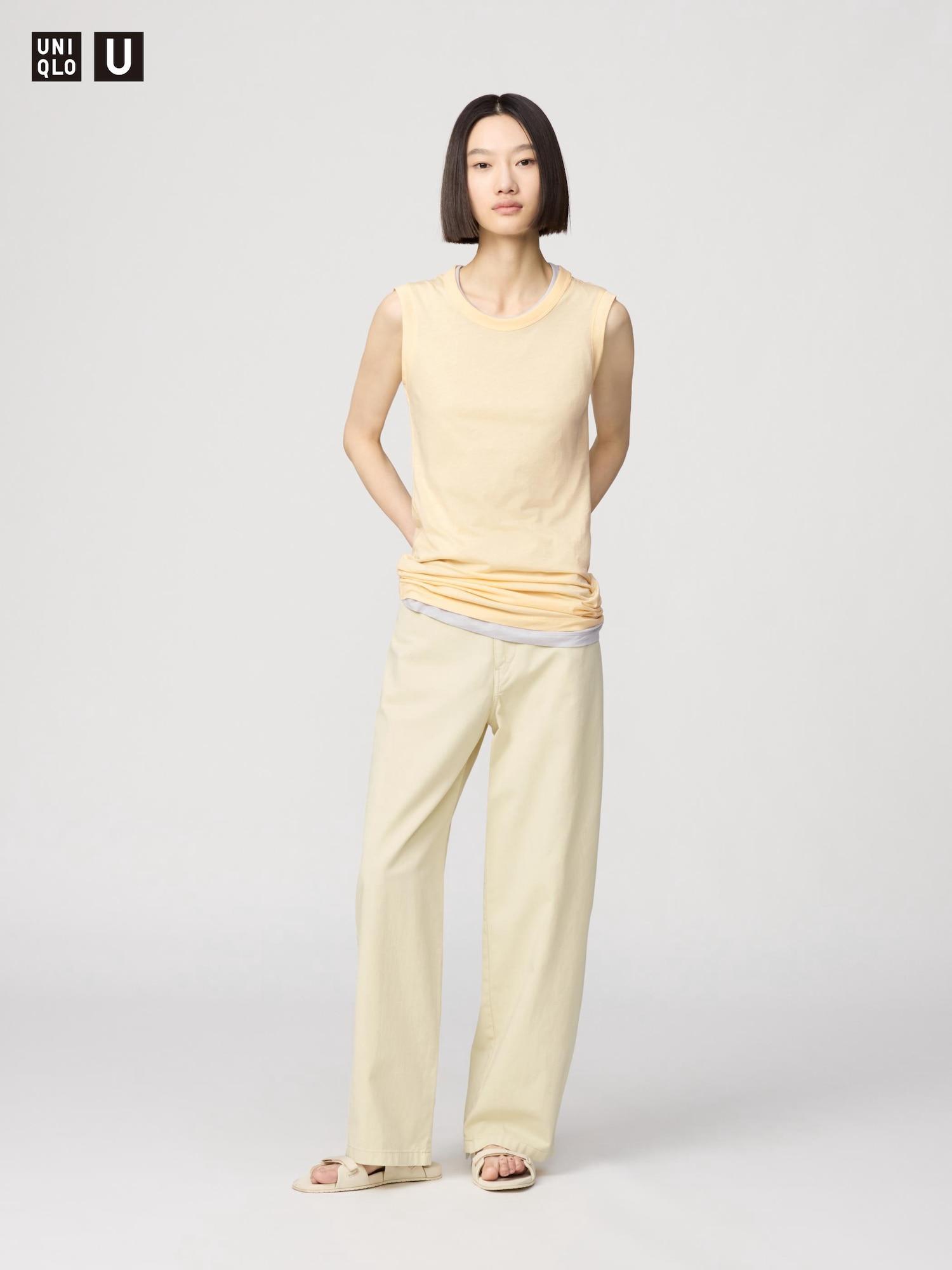 

Широкие брюки Uniqlo Japan из хлопка 31 BEIGE/73