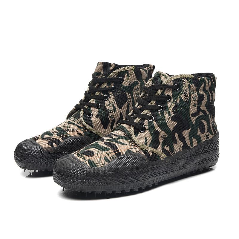 Rubber Sole Liberation Shoes Camouflage Shoes Training Shoes Military Training Shoes Construction Site Farmland Camouflage Shoes Breathable