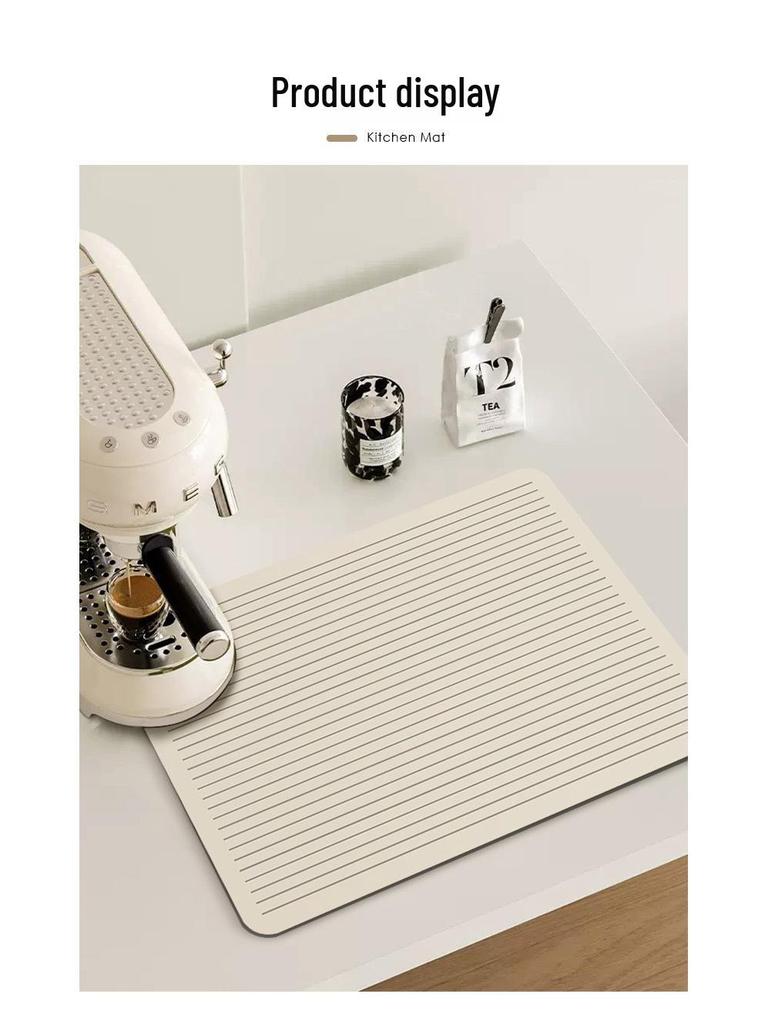 Minimalist Diatomaceous Earth Kitchen Mat: Heat & Water-Absorbing, Anti-Scald, Oil-Resistant Countertop Protector