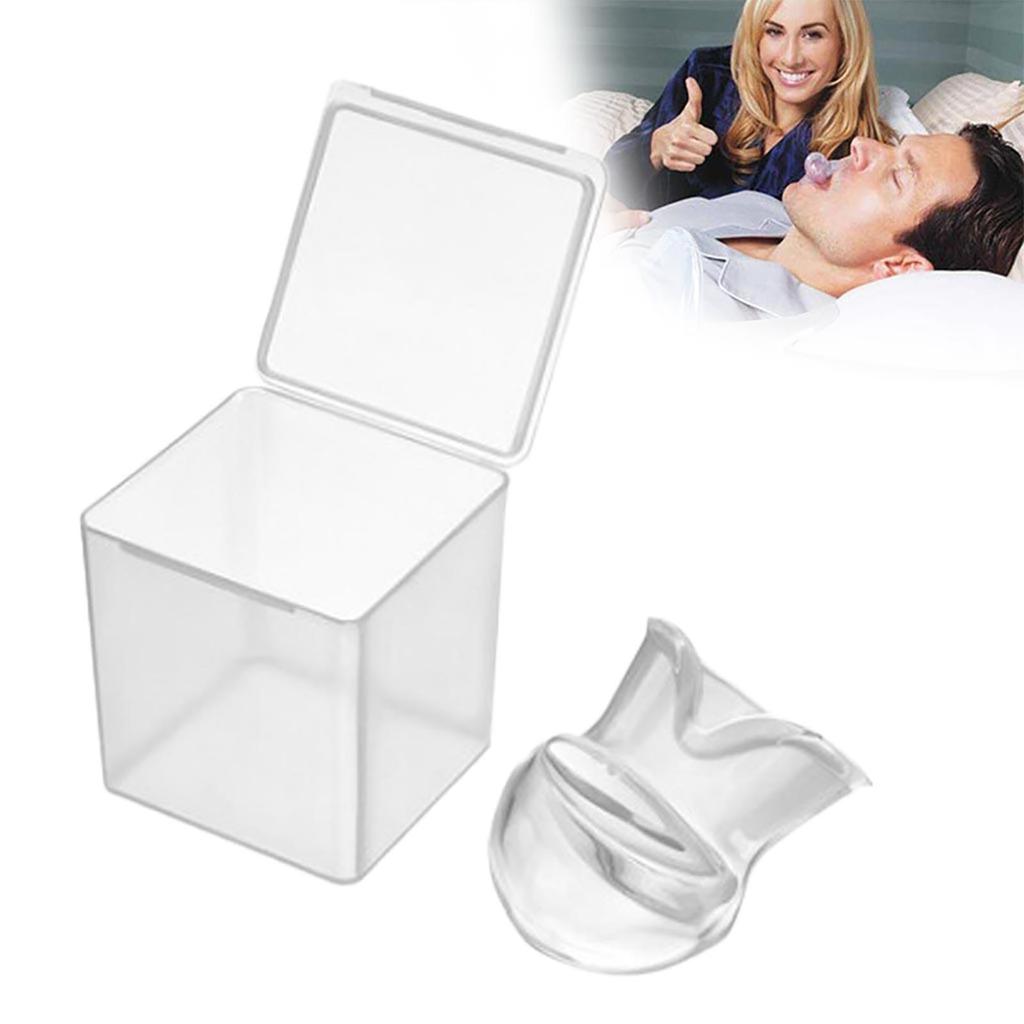 Anti-Snoring Tongue Retainer Device with Storage Box Anti-Snoring Device Sleeping Bite Guard for Bruxism and Stop Snoring