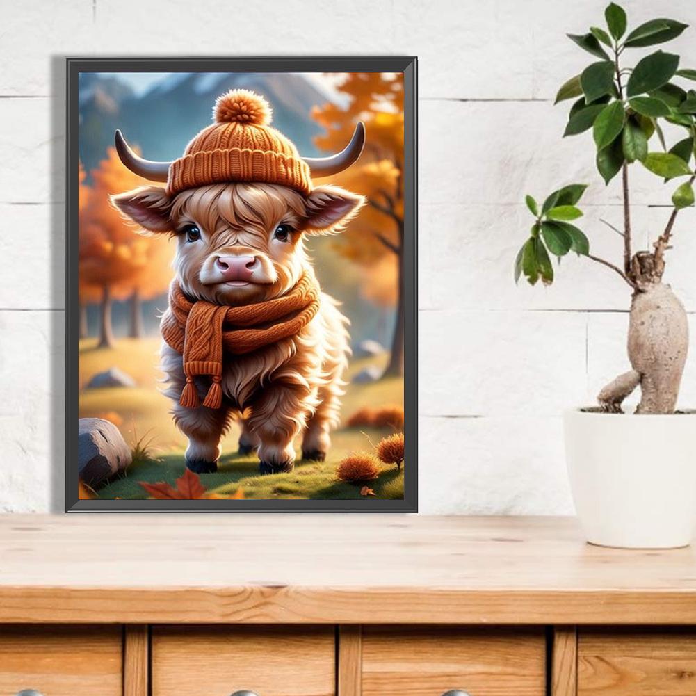 5D DIY Full Square Drill Diamond Painting Woodland Calf Kit Home Decoration