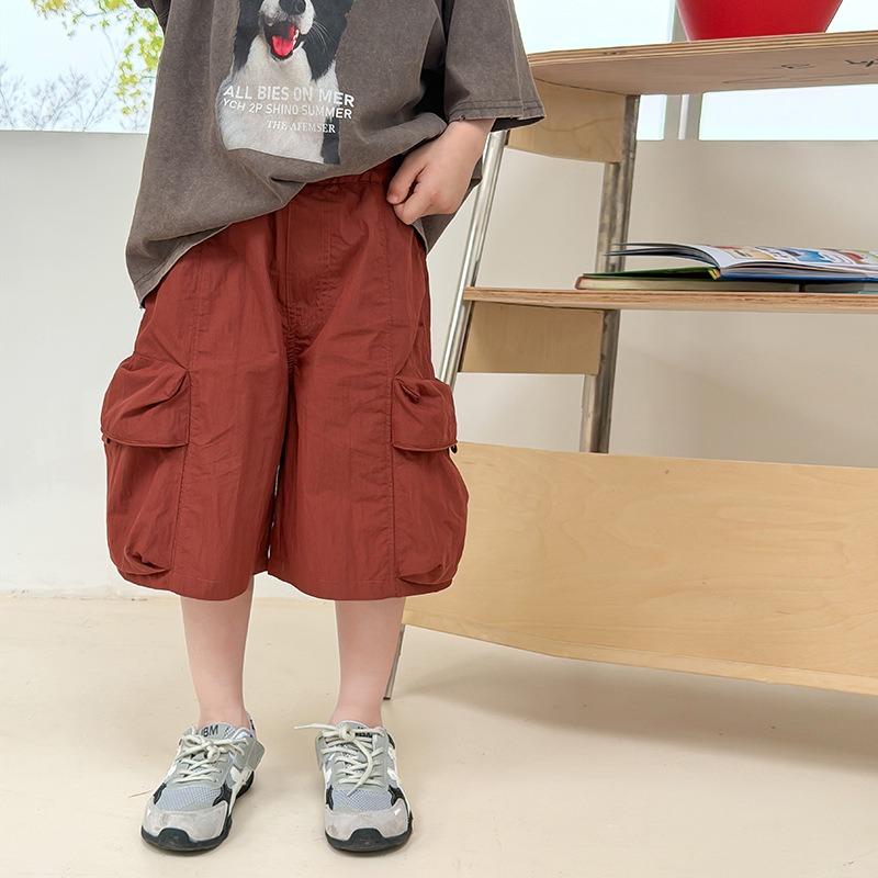 Kids Korean Style Cargo Shorts Quick Dry Loose Fit Durable