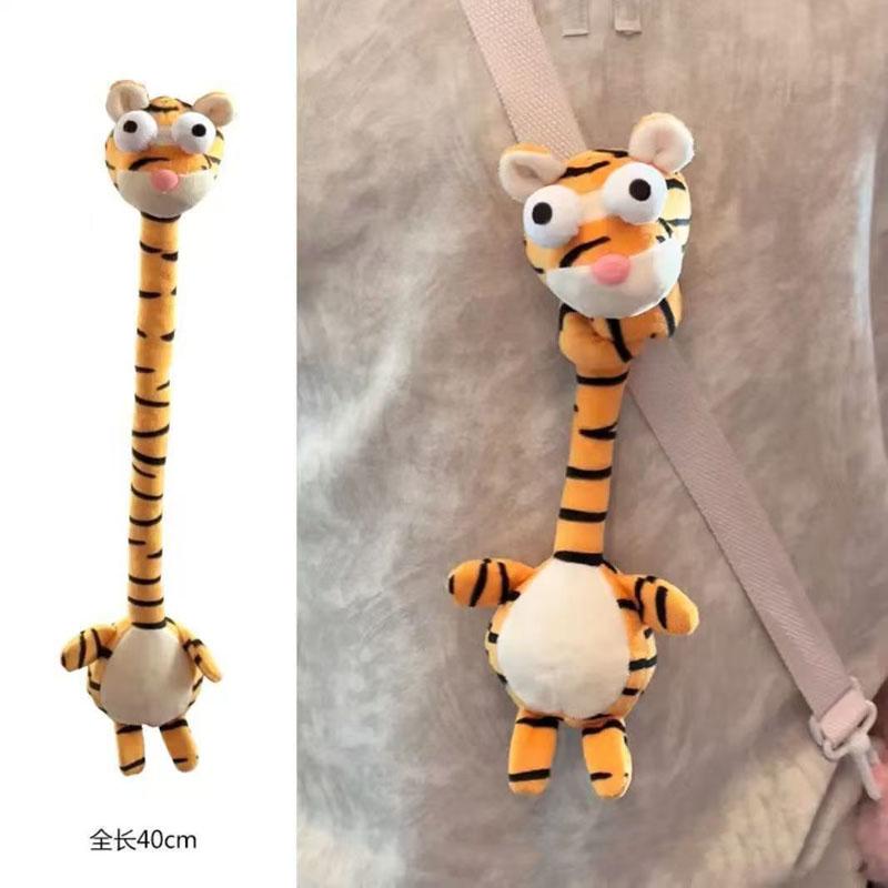 Long Neck Evil Sausage Dog & Chihuahua Plush Keychain Pendant Cute Stuffed Animal Doll for Machine Gift