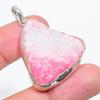 Pink Titanium Druzy Gemstone 925 Sterling Silver Jewelry Pendant 1.77" GK-2816