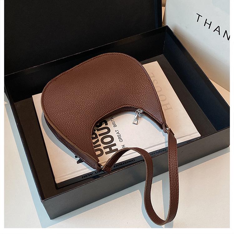 Women's Chic Lychee Pattern Crossbody Bag - Large Capacity, Versatile, Fashionable Shoulder & Dumpling Style