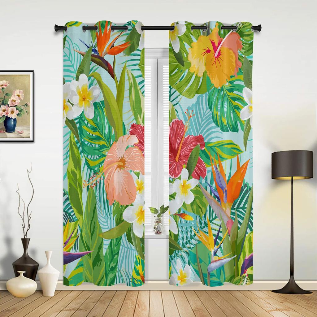 Green Leaf Ginkgo Modern Hall Curtains For Living Room Kitchen Boy Girl Bedroom Long Curtain For Windows Cortinas Home Decor