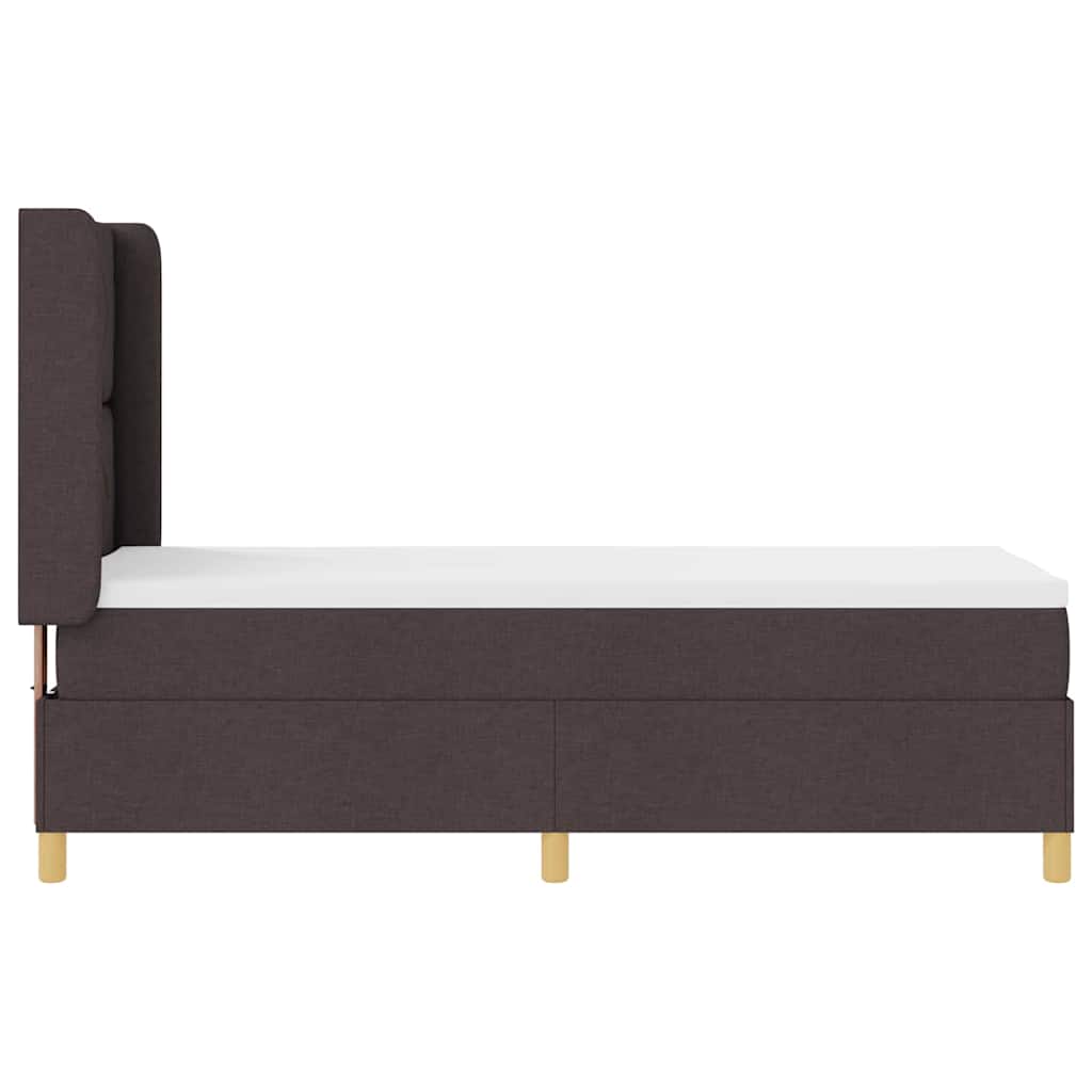 Boxspring bed with headboard Dark Brown 80 x 200 cm Fabric