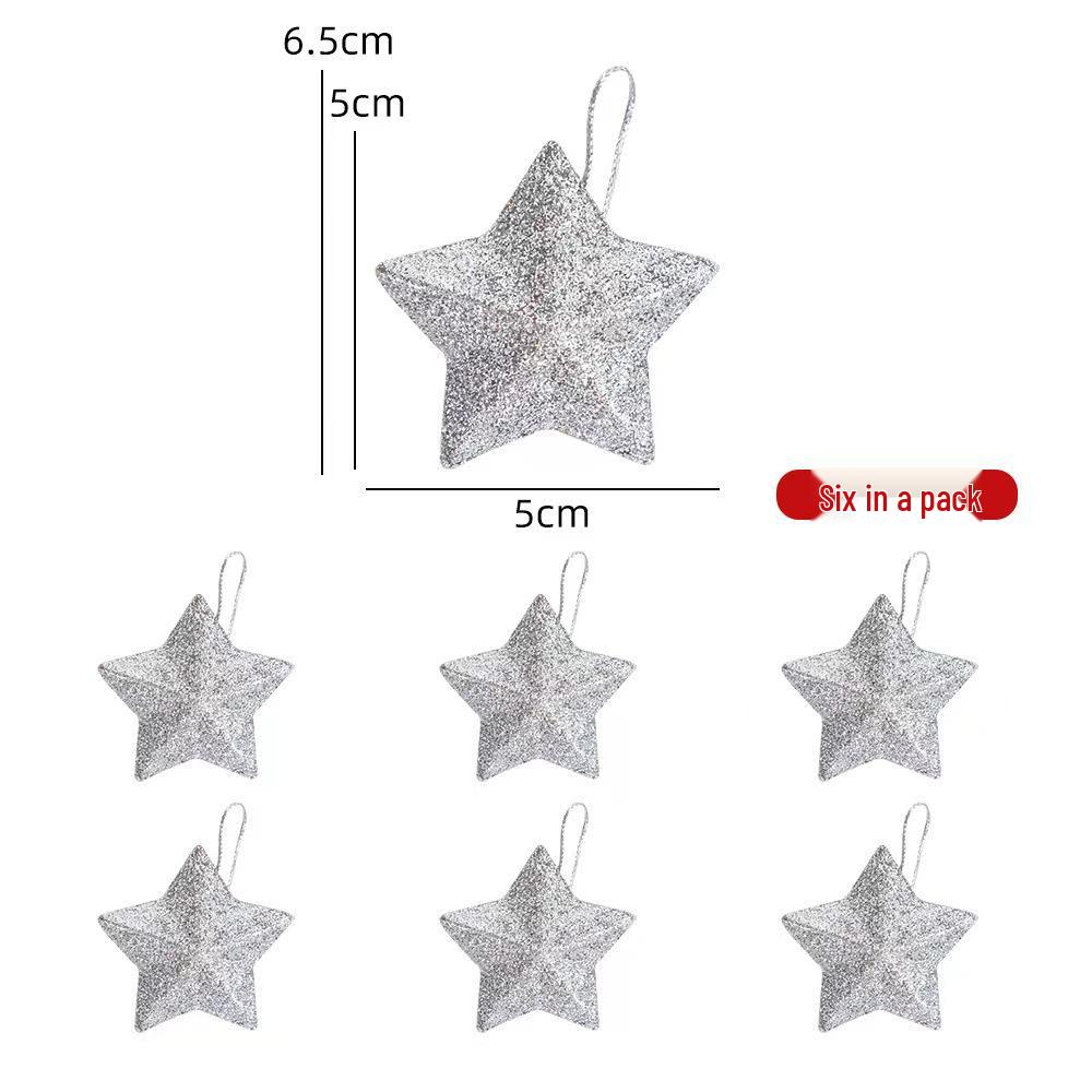 Gold Glitter 3D Five-Pointed Star Christmas Tree Ornaments