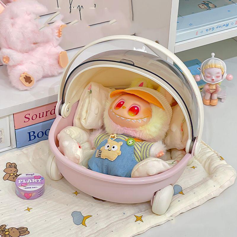 Doll Storage Box, Dust-proof Cotton Doll Transparent Cradle, Household Storage Tool Box, Handheld Display Cabinet