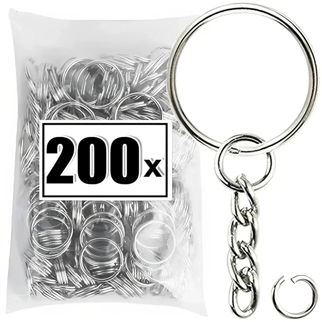 50/500pcs Metal Blank Keyring Keychain Split Rings Keyfob Key Rings Lobster Clasp Key Chain Key Pendant Stainless Steel Rings