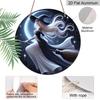 2D Flat 1pc, Printed Round Aluminum Metal Signage - Witch On a Broomstick, 8x8 In, Suitable for Door Decoration, Wall Decoration, Home, Room