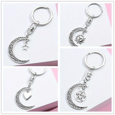 Klíčenka Měsíc Láska Hvězda (4KS) – Slitinový přívěsek na klíče a tašky, Módní doplňky