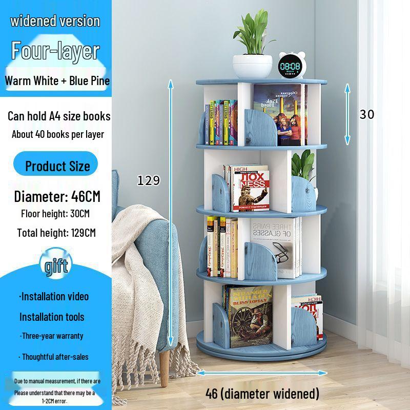 360° Rotating Children's Bookshelf: Space-Saving Floor Standing Bookcase & Picture Book Rack