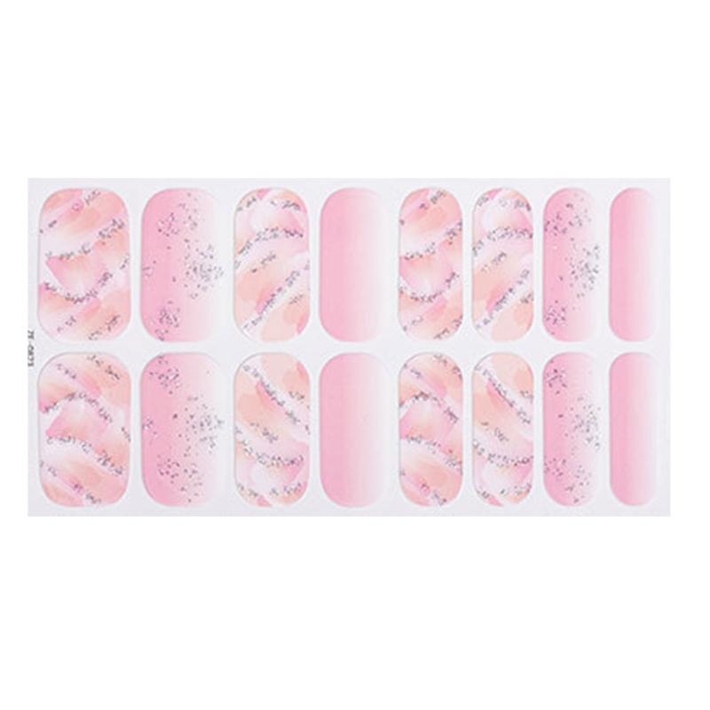 French Tip Nail Sticker Glittering Nails Polish Stickers Flowers Gels Nail Strips Nail Art Decortions Manicures Supplies