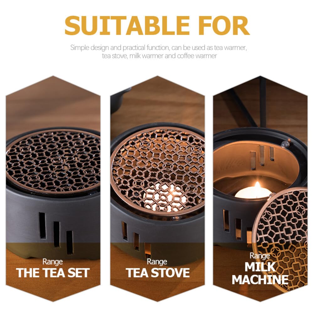 GANAZONO Tea Warmer with Candle Stand, Heat-Resistant, Stainless Steel, 115mm Diameter, Perfect for Tea, Black Tea, and Coffee, Perfect Gift