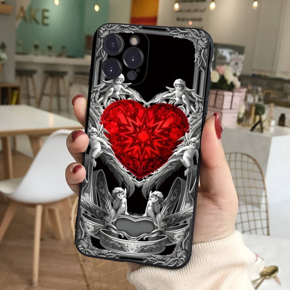 Middle Ages Retro Cupid Angel Phone Case For IPhone 12 11 13 14 15 16 17 Pro Max Plus Mini Cover