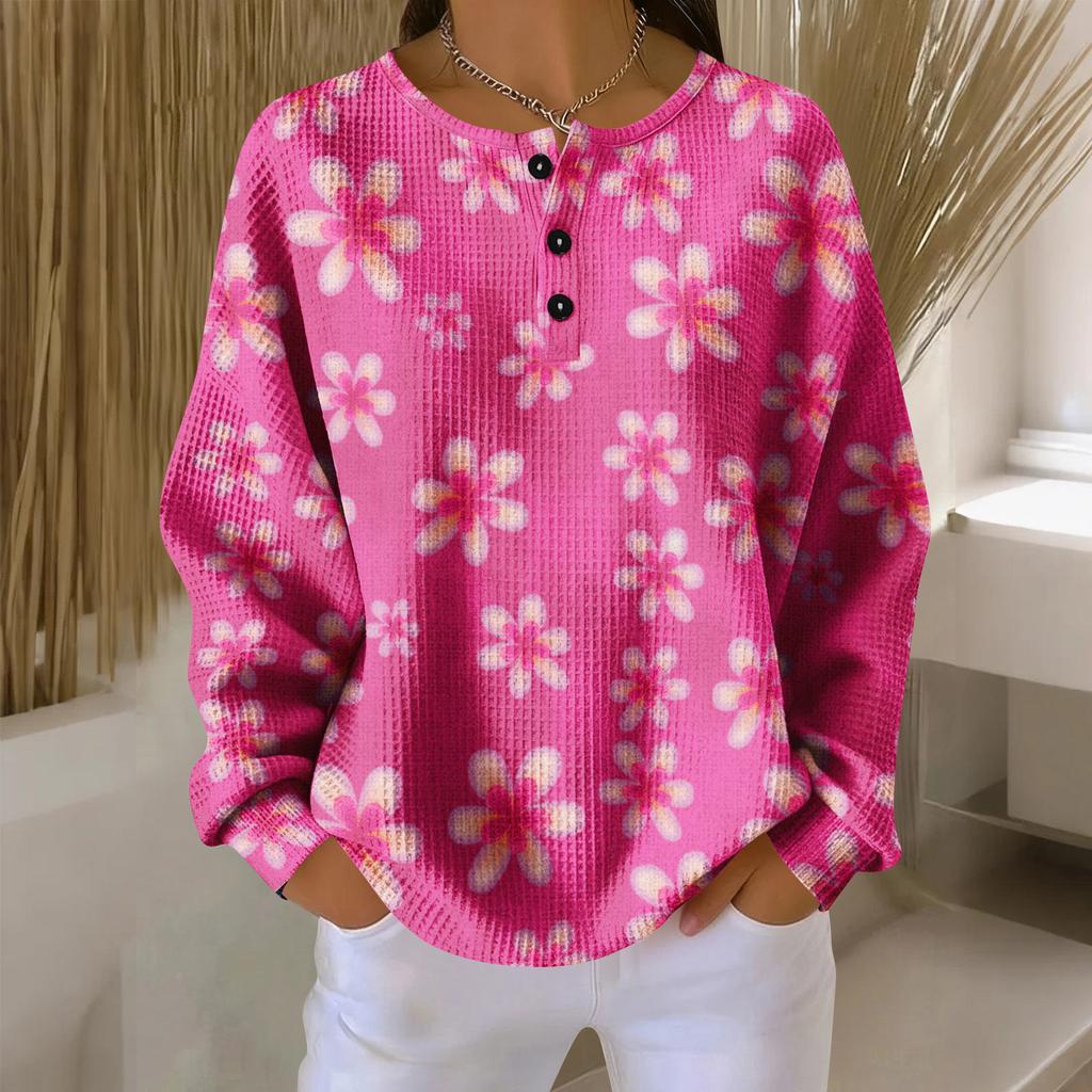 Women's Casual Shirts Long Sleeve Tops Button Up V Neck Loose Knit Fall Favorites For Women