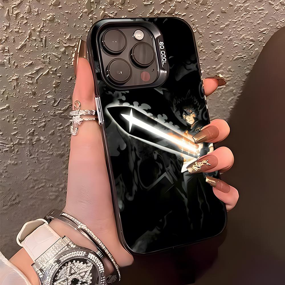 B-Black Hot Clover Phone Case For IPhone17 Air 16 15 14 Plus 13 12 11 Pro XS Max Silver Black Bumper Case