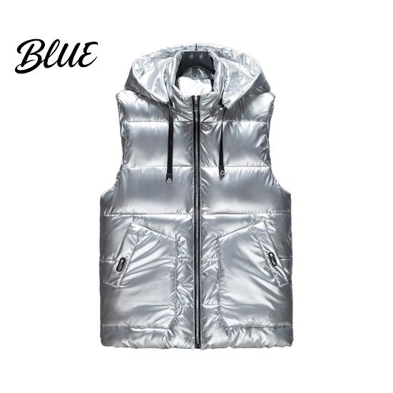 Breathable Vest Coat Comfortable Down Sleeveless Zipper Collar Hooded Men Stand Closure Winter Outwear