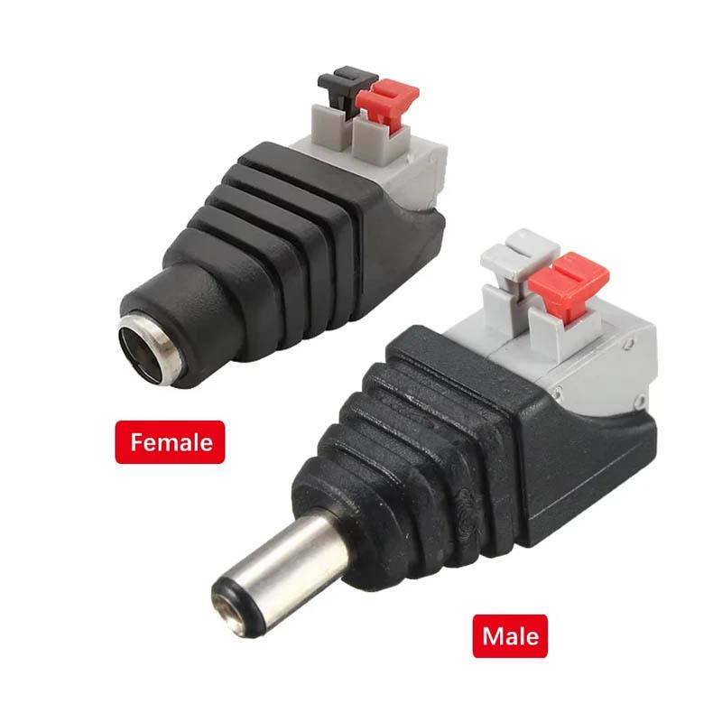 5pcs 12V DC Power Connector Plug Jack Male Female Socket Barrel 2.1mm x 5.5mm Adapter for CCTV Camera LED Strip Supply Terminal