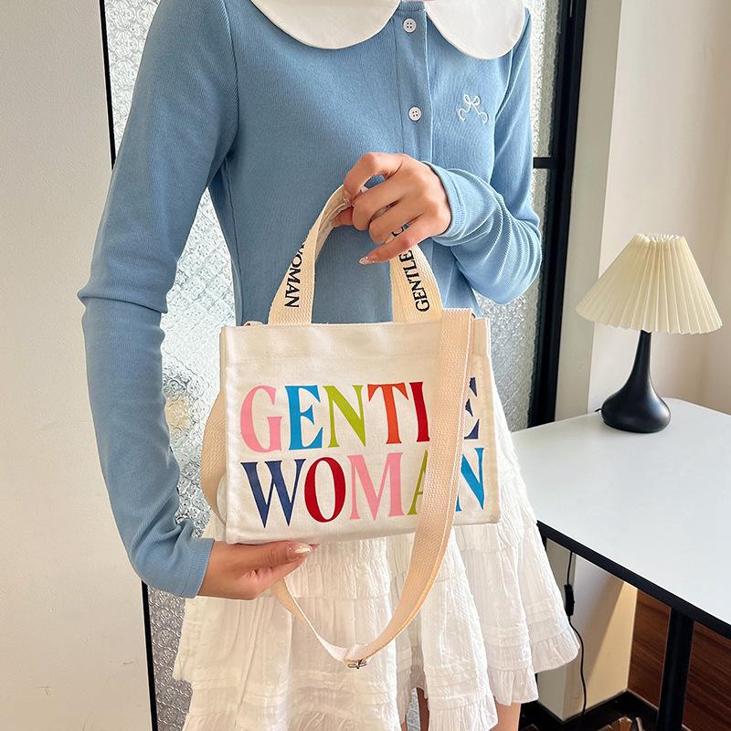 Canvas Bag New Small Square Bag Trendy Handbag Messenger Bag Women's Bag Bag Bag