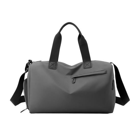 

Waterproof Gym Bag Duffle Bag with Shoe Compartment Wet Pocket Gym Tote Crossbody Duffel for Men Women Travel Fitness Workout Short Trips сірий